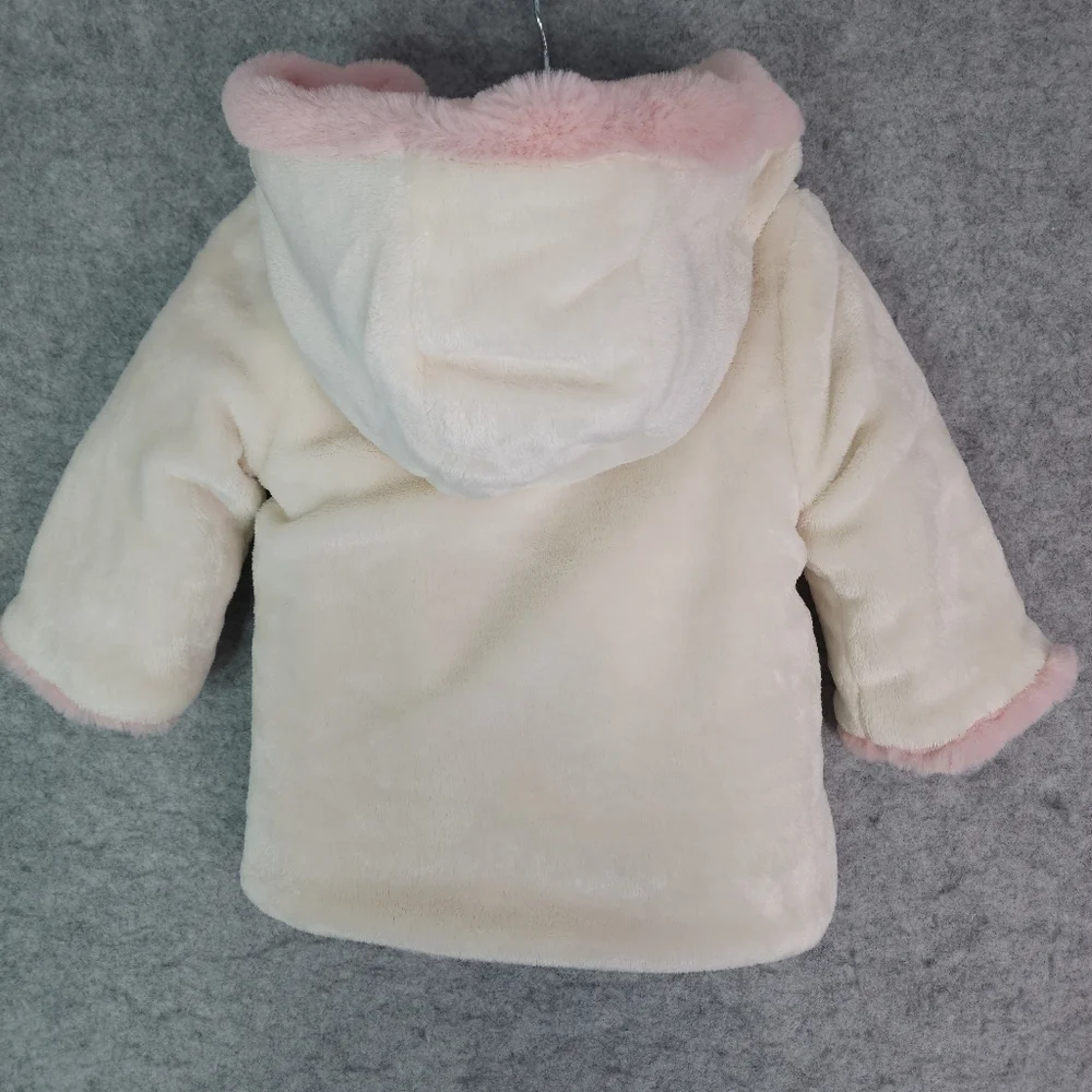 Mayoral Blush Pink Reversible Faux Fur Hoodie Coat